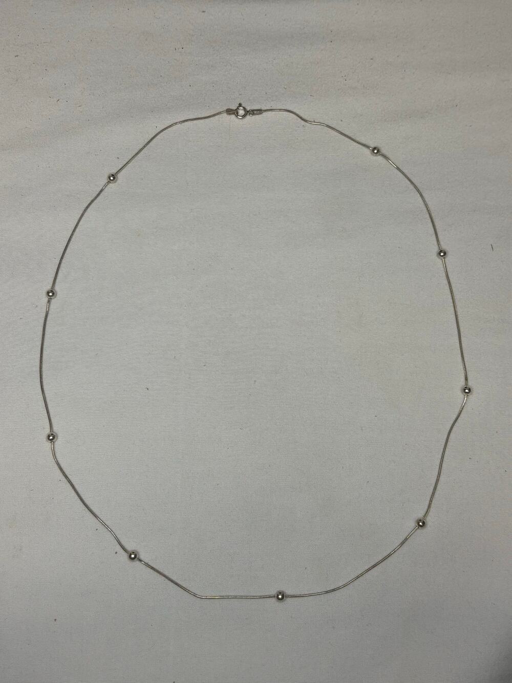 5.6g Sterling Ball 24” Vintage Italy Necklace #6174